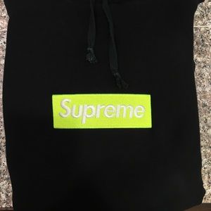 Supreme 2017 Neon on Black Box logo Hoodie